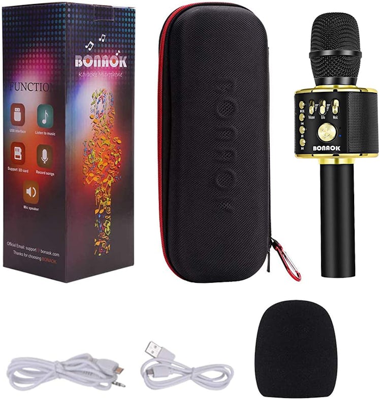 BONAOK Wireless Bluetooth Karaoke Microphone