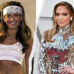 These Jennifer Lopez outfits are truly unforgettable, from her Versace dress to her Sean John crop t...