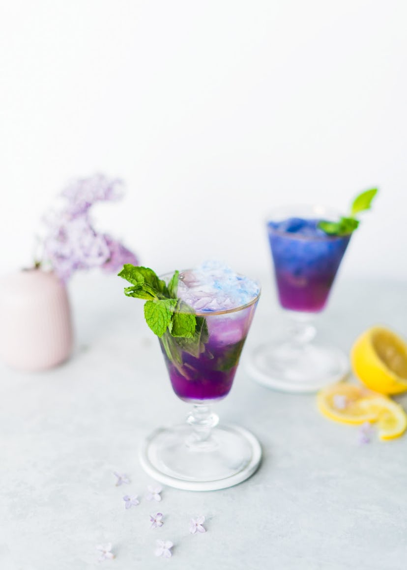 color changing mint julep cocktail