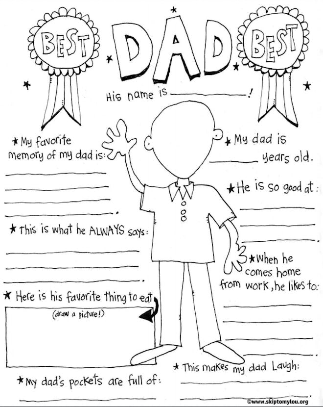 Free Printable Father's Day Coloring Sheet