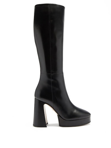 Madame Leather Knee-High Platform Boots