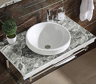 HELLKIT Gray Marble Contact Paper 