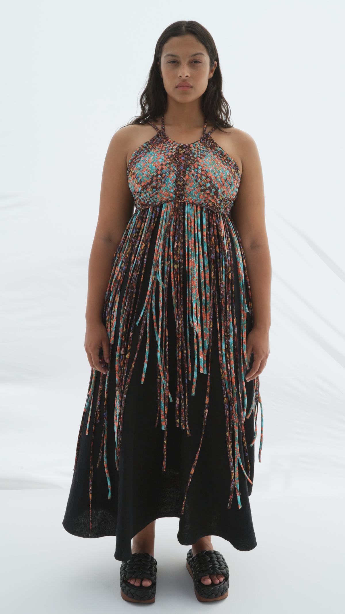 model in chloé dress