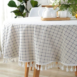 Lahome Checkered Tassel Tablecloth