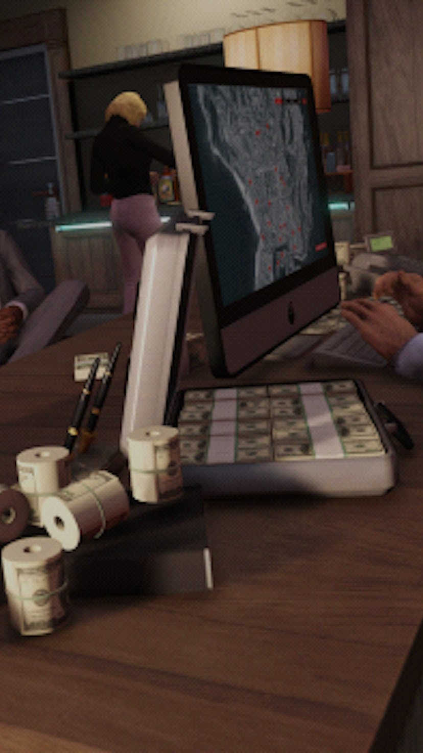 A screenshot from the story mode of Grand Theft Auto V. Video games. Gaming. Rockstar games.