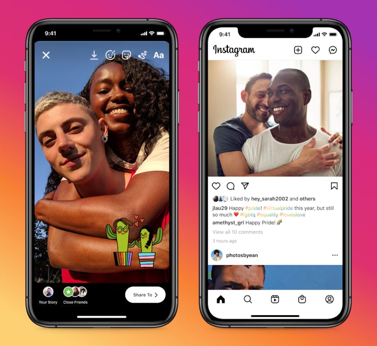 Instagram's 2021 Pride features include rainbow hashtags for Pride Month terms as denoted by GLAAD