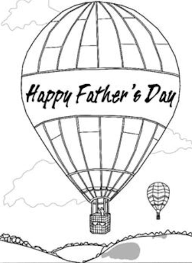Balloon Father's Day Coloring Page 