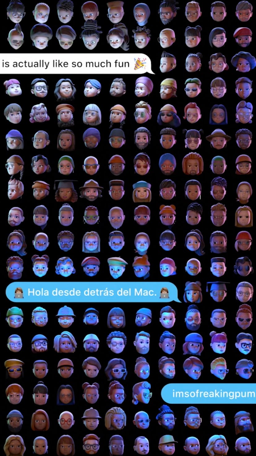 Picture of memojis at WWDC. Apple. iOS. iOS 15. Developers. Apps. App store. iMessage.