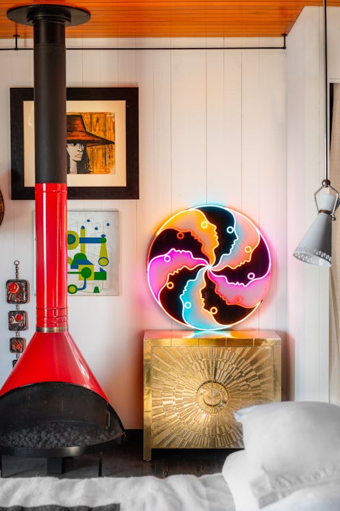 Jonathan Adler's collaboration with Yellowpop includes this neon art piece. 