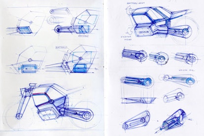 A designer created a concept electric BMW racing bike. E-bike. Electric motorcycle. Electric bicycle...