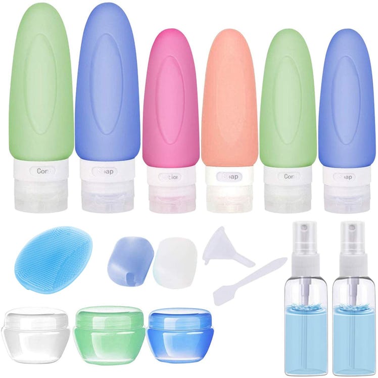 POLENTAT Silicone Travel Bottles Set (17 Pcs)