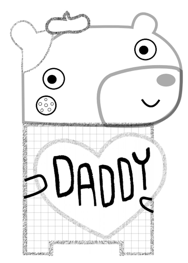 Dad's Artistic Kid Coloring Page