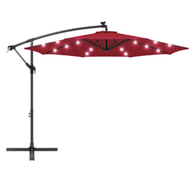 Solar LED Offset Hanging Patio Umbrella