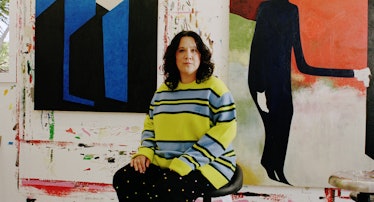 Portrait of Clare Rojas in her studio