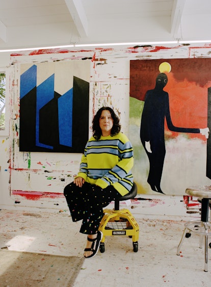 Portrait of Clare Rojas in her studio