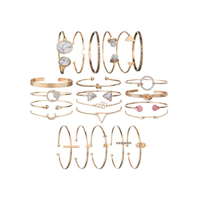 yunanwa Layered Open Cuff Wrap Bangle Bracelet