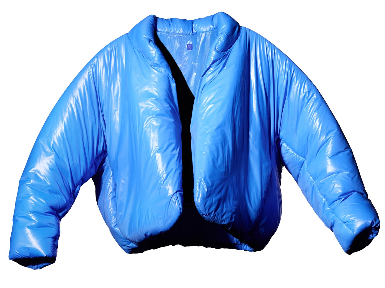 Yeezy Gap's first product release, a round jacket made from recycled nylon.