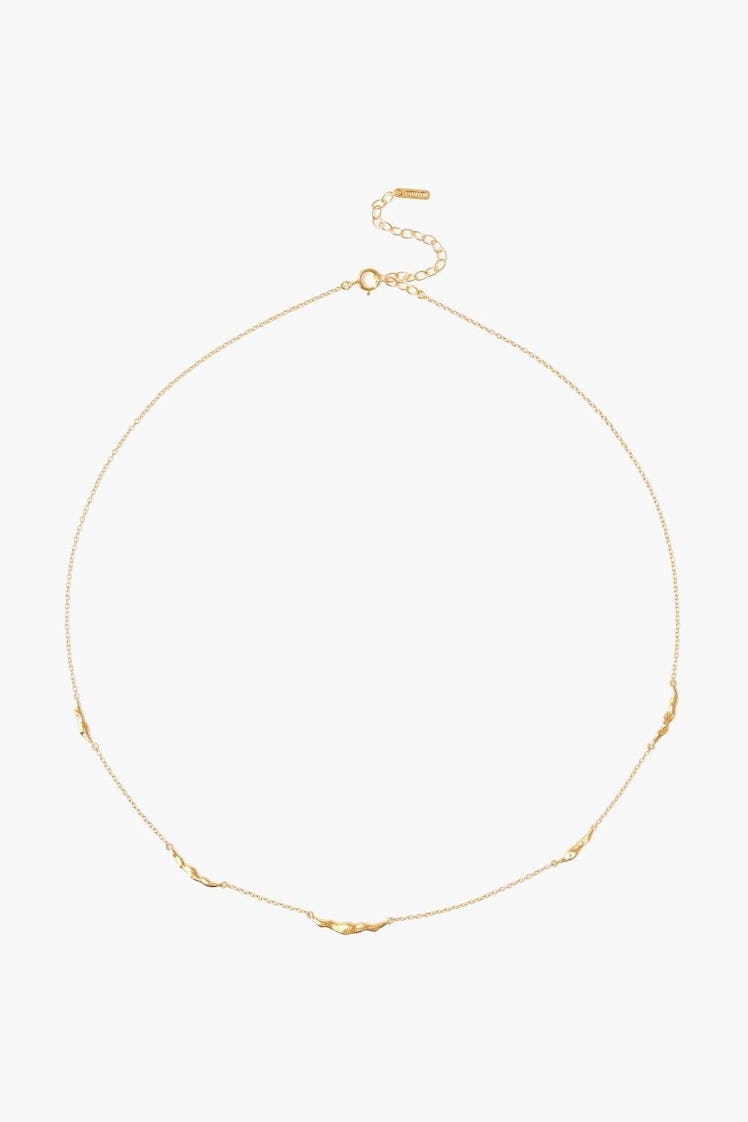 Gold Crescent Link Necklace