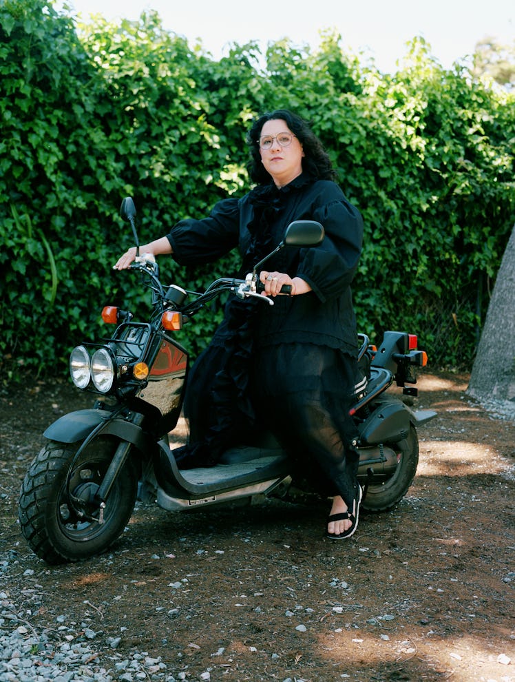 clare rojas on a motorcycle