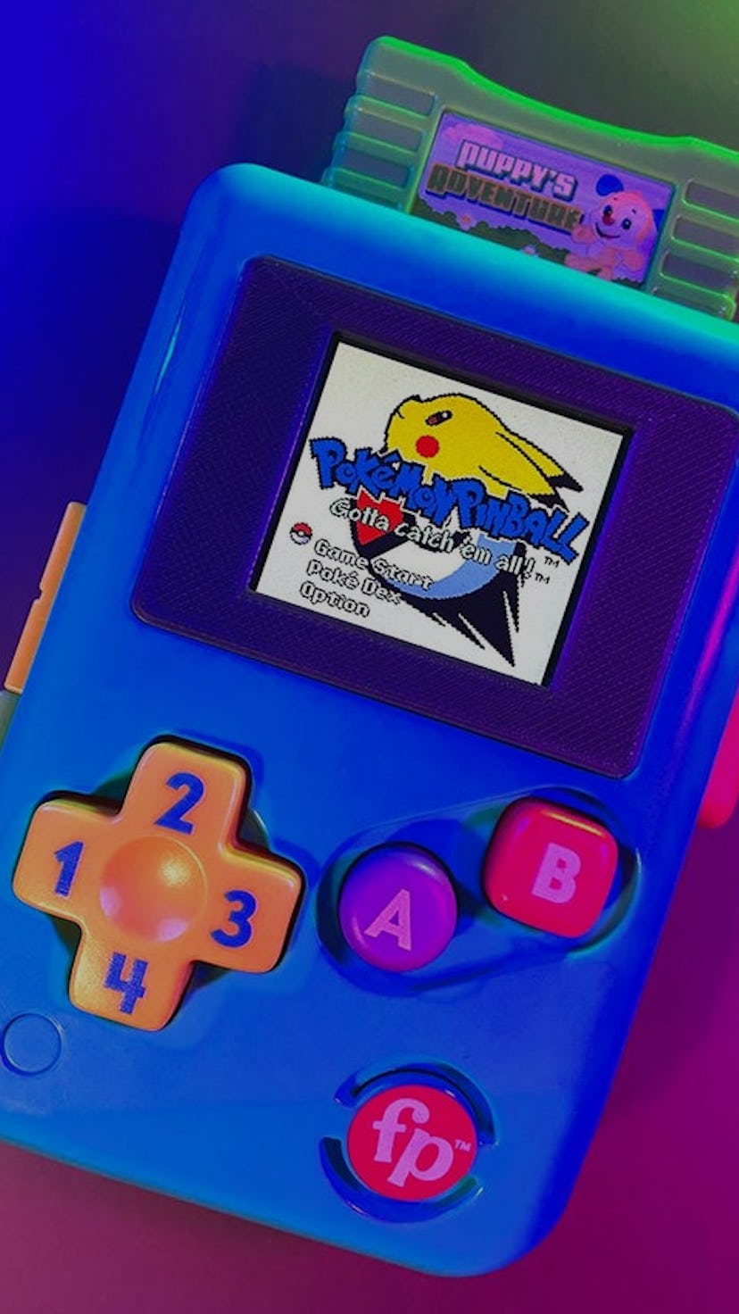 A modded Game Boy mashed with the Fisher Price Lil' Gamer. Video games. Game consoles. Gaming. Toys....