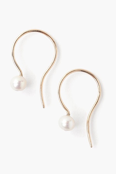 14k White Pearl Earrings