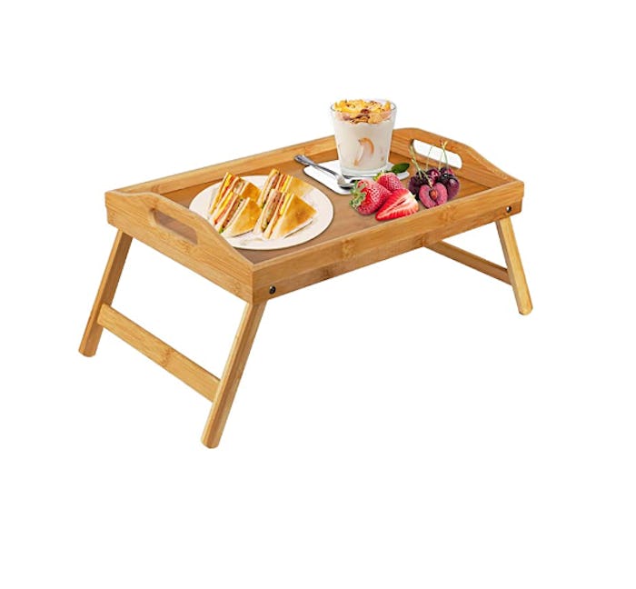 Pipishell Bamboo Bed Tray Table