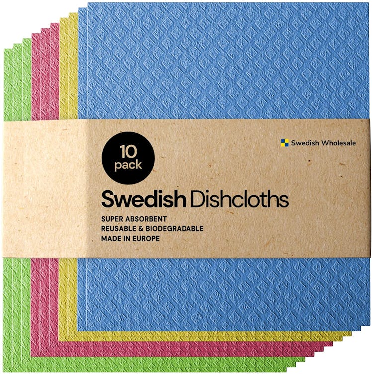 Swedish Dishcloth Cellulose Sponge Cloths (10-Pack)