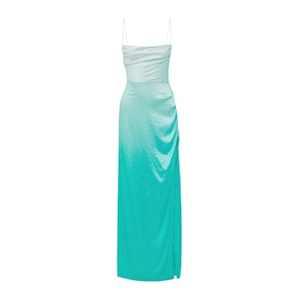 Retrofête Marlene Crystal-Embellished Dégradé Silk-Blend Satin Maxi Dress