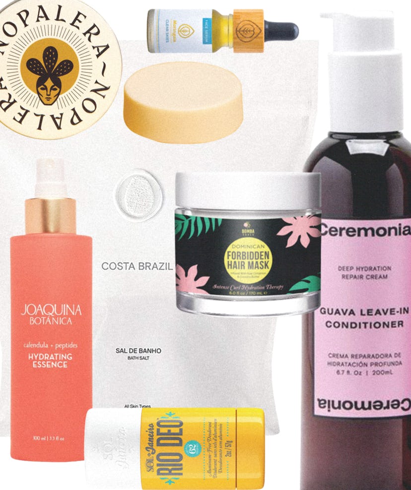 group of beauty products