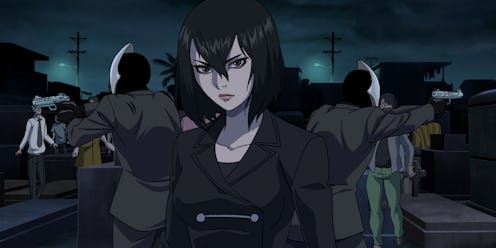 A still of Alexandra Trese, who's voiced by Shay Mitchell, from the Netflix anime series Trese via t...