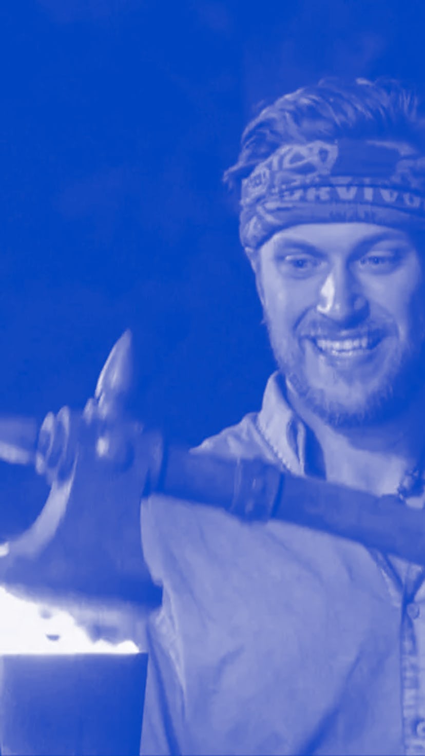 A contestant is eliminated by Jeff Probst on the CBS reality show Survivor.