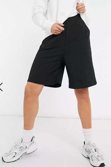 ASOS DESIGN Longer Length Sweat Shorts In Black