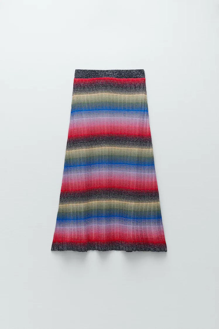 Metallic Thread Knit Skirt