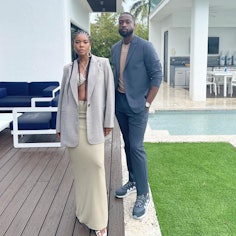 Gabrielle Union and her husband Dwyane Wade wore matching gray outfits on Instagram.