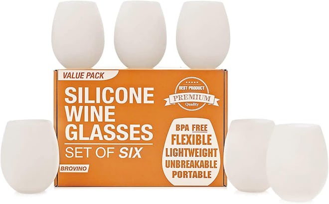 Brovino Silicone Wine Glasses (6-Pack)