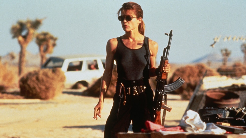 Linda Hamilton in Terminator 2.