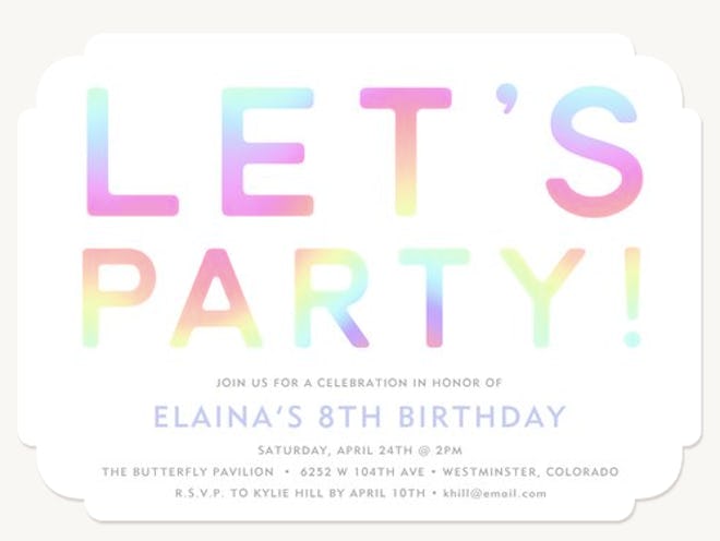 Let's Party Custom Paper Invite