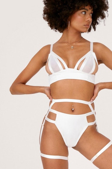 Nasty Gal x Tayce Strappy 3 Pc Bralette Thong and Harness Set