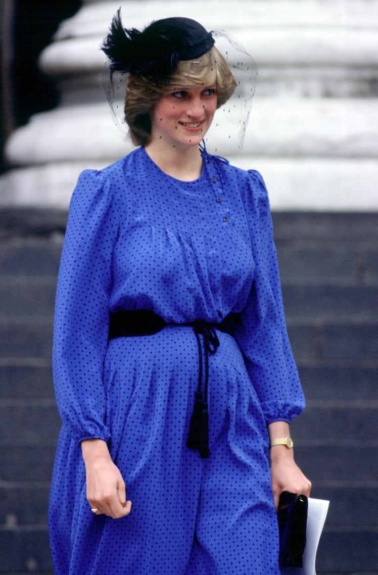 Princess Diana wearing lilac