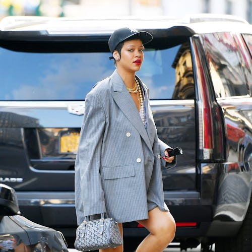 Rihanna wears Goyard Croisiere bag while out and about in New York City on June 29, 2021. She paired...