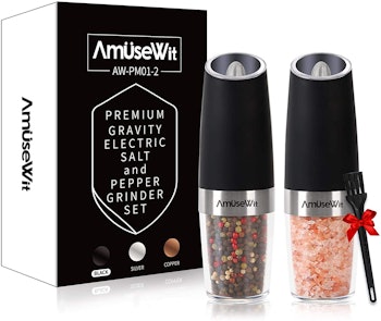 AmuseWit Gravity Electric Salt and Pepper Grinder (Set of 2)