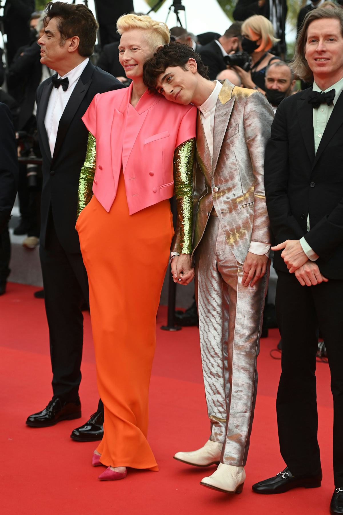 Timothée Chalamet Returns to the Red Carpet in a Very Shiny Suit