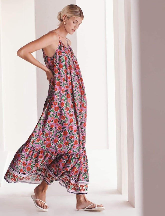 Floral Tiered Maxi Maternity Dress