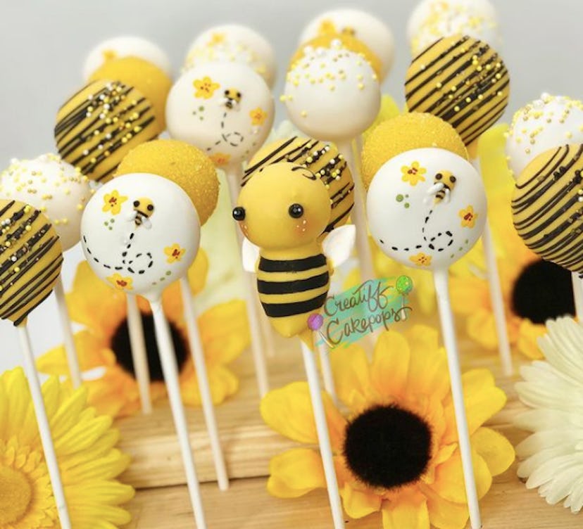 Bumble bee baby shower cake pops