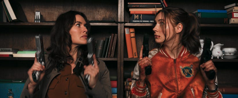 Lena Headey and Karen Gillan in Gunpowder Milkshake on Netflix.