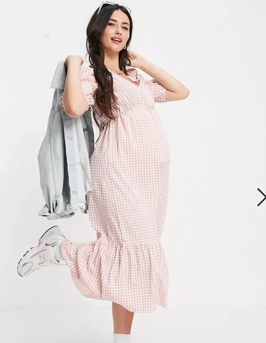 open lace back dress Ripe Maternity Ollie Smocked Dress
