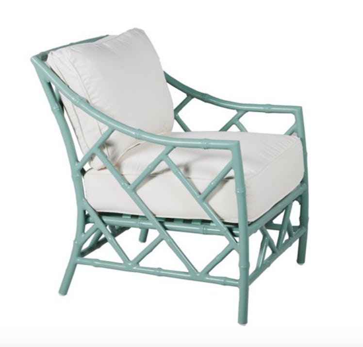 Kit Lounge Chair, Celadon/White Sunbrella