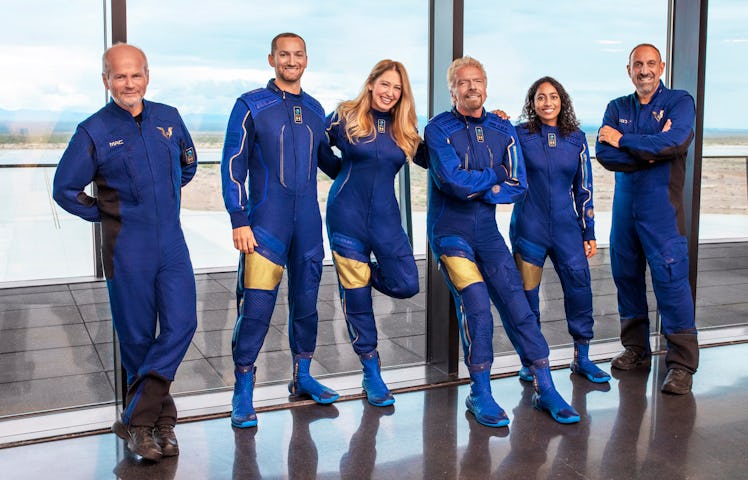 The VSS Unity crew. Left to right: Mackay, Bennett, Moses, Branson, Bandla, Masucci.