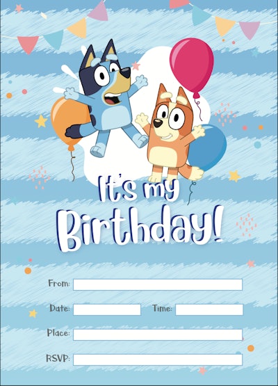 Bluey Birthday Invitation Template