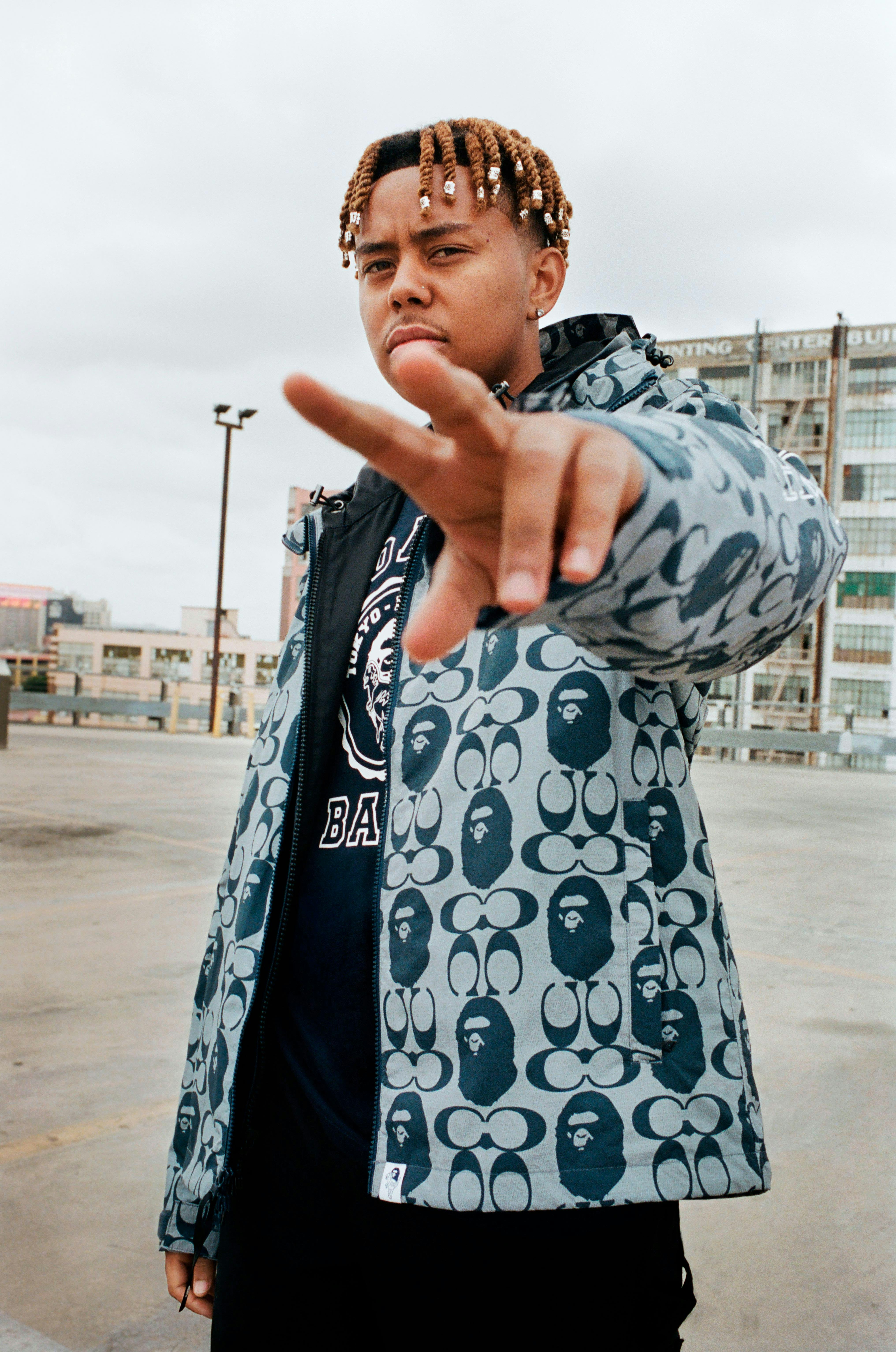 Cordae for Coach x Bape collaboration.